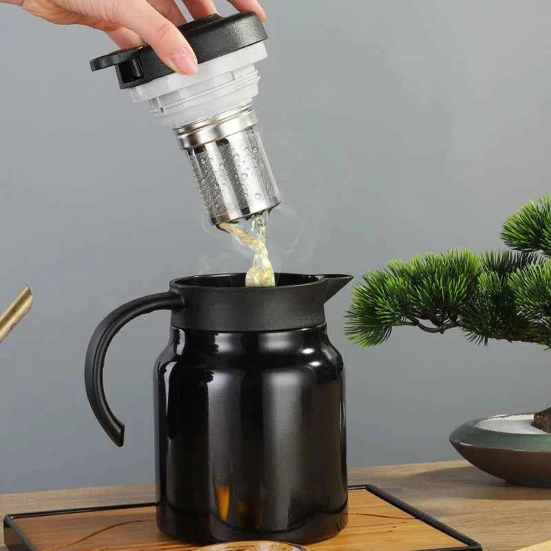 Smart LED Thermos 316 Stainless Steel Insulation Braising Teapot Large Capacity Hot Water Bottle Separating Coffee Vacuum Flask