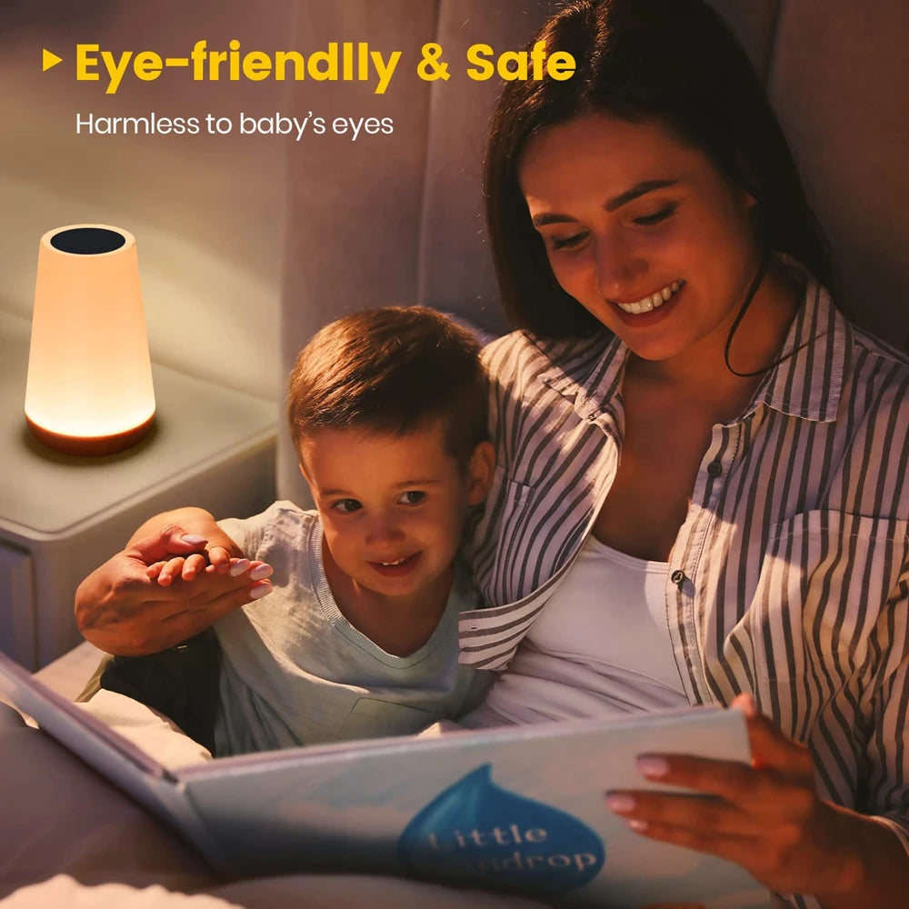13 Color LED Changing Night Light RGB Remote Control Touch Dimmable Lamp Portable Table Bedside Lamp USB Rechargeable Night Lamp - AMULET RING STORE