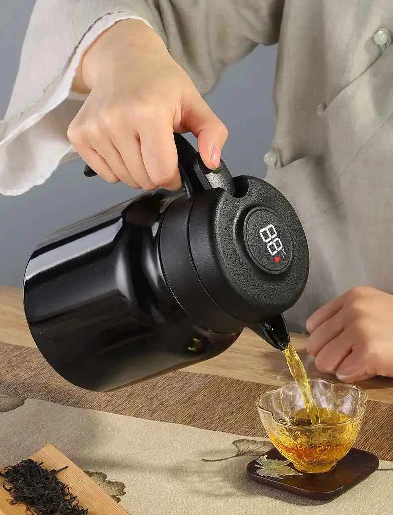 Smart LED Thermos 316 Stainless Steel Insulation Braising Teapot Large Capacity Hot Water Bottle Separating Coffee Vacuum Flask
