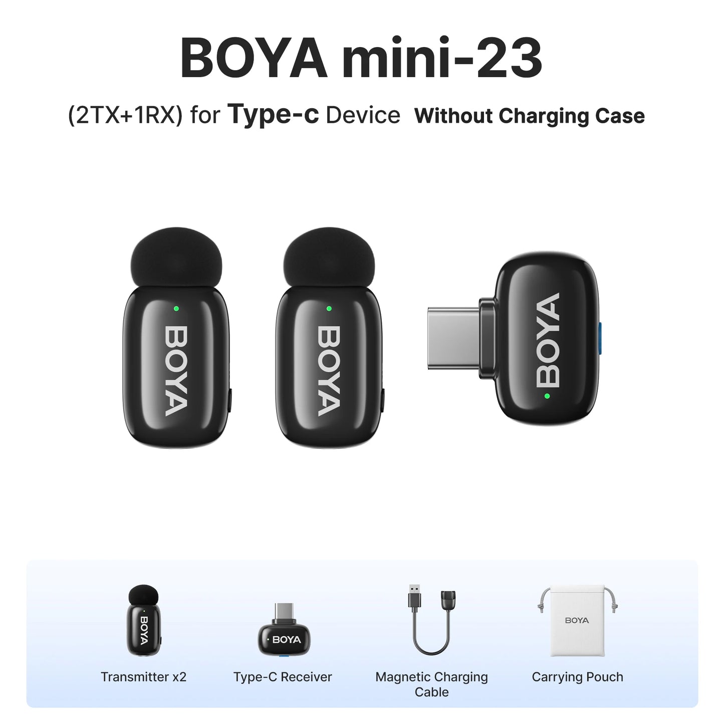 BOYA BOYA Mini Wireless Lavalier Microphone for iPhone 15/16 Android Phone USB-C Devices for Live Streaming Video Recording Vlog