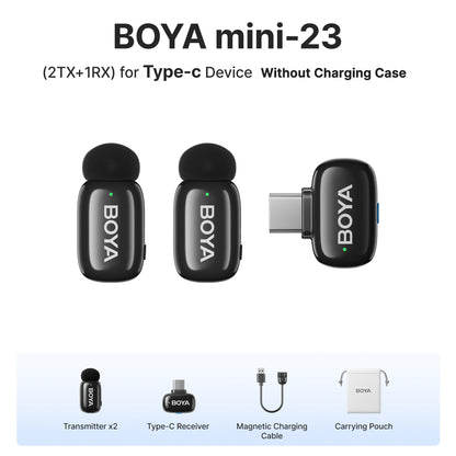 BOYA BOYA Mini Wireless Lavalier Microphone for iPhone 15/16 Android Phone USB-C Devices for Live Streaming Video Recording Vlog