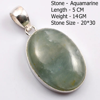 Genuine  Amaquarine  Pendant Hand Made Women Jewelry gift