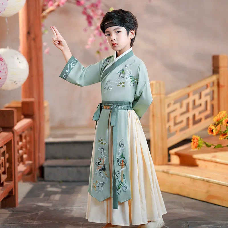 Long Sleeve Boy Hanfu Modern Dress Baby Cosplay Boys Outfit Ancient Stage Kids Clothing Vestidos Casual Children Chinese Costume