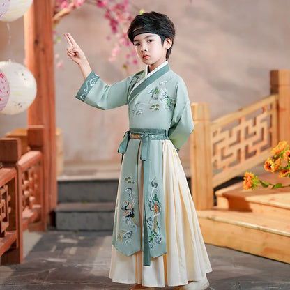 Long Sleeve Boy Hanfu Modern Dress Baby Cosplay Boys Outfit Ancient Stage Kids Clothing Vestidos Casual Children Chinese Costume