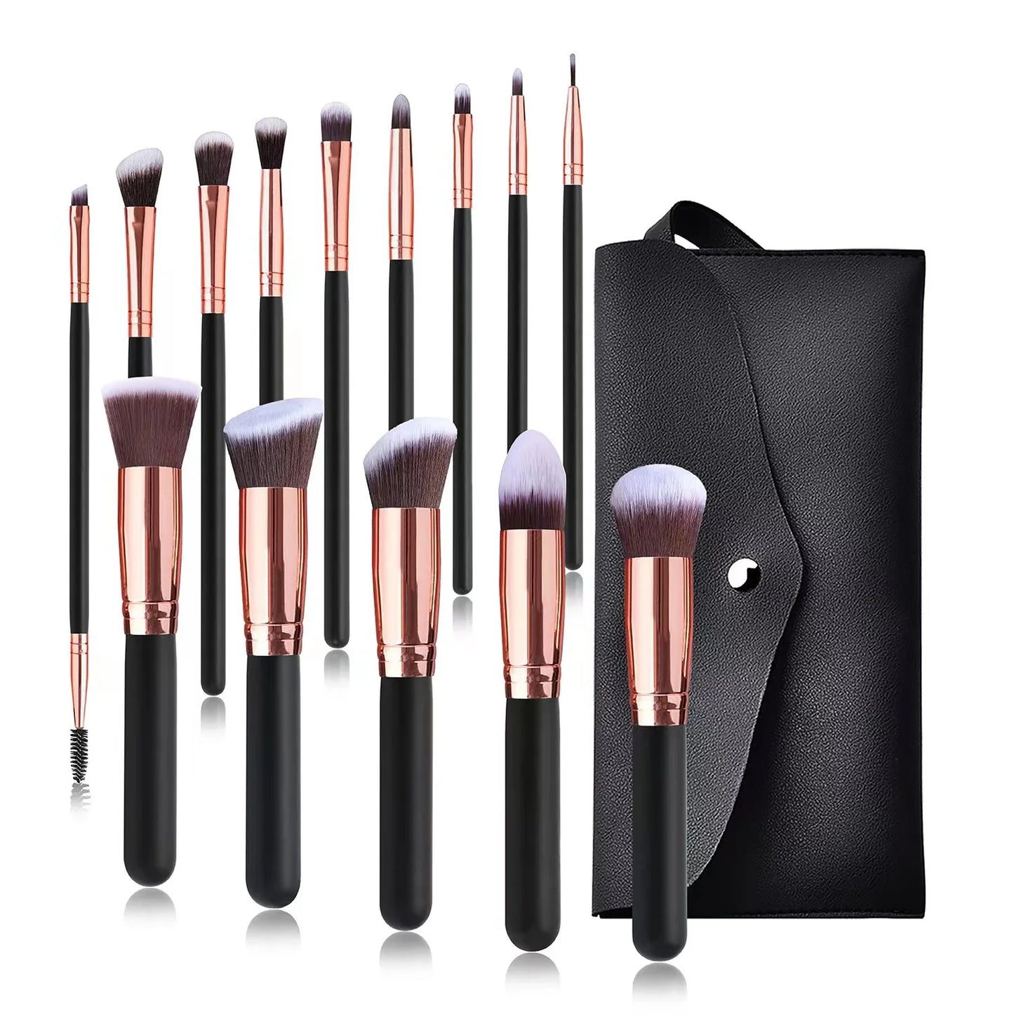 14Pcs Makeup Brush Set for Beginners Soft Bristle Powder Brush Blush Eye Shadow Beauty Tools, Buy 14pcs Brush Get 1 Free Sponge - AMULET RING STORE