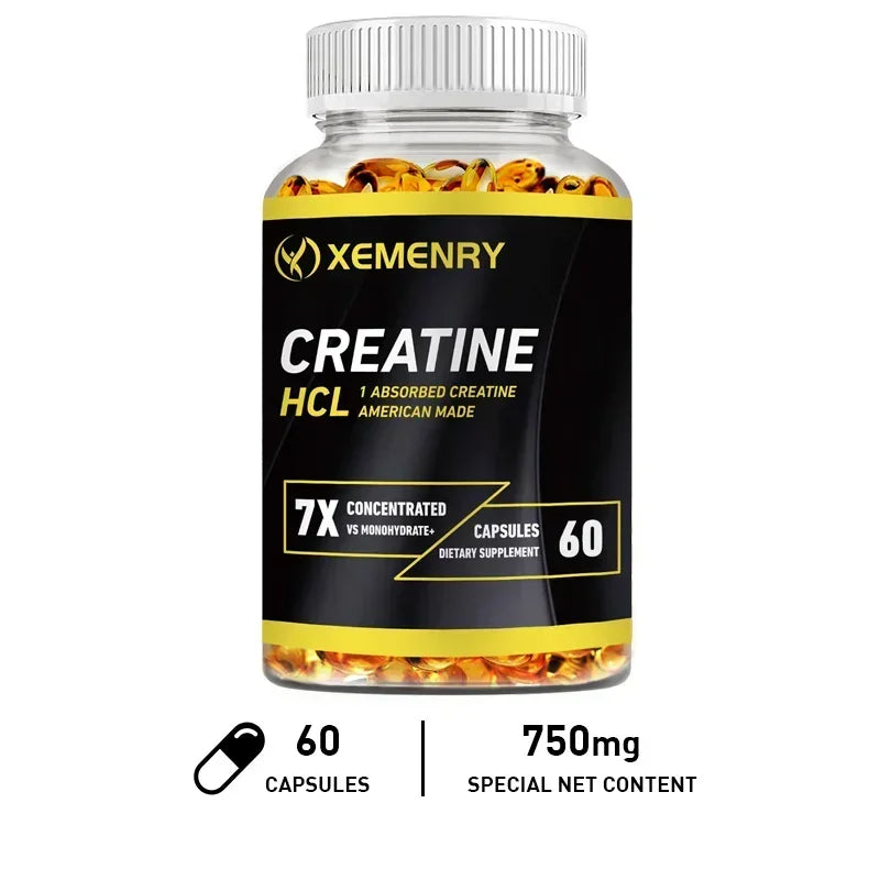 Creatine HCl Capsules - Pre-workout Creatine To Help Build Muscle, Cognitive Function, Muscle Strength and Energy Production - AMULET RING STORE