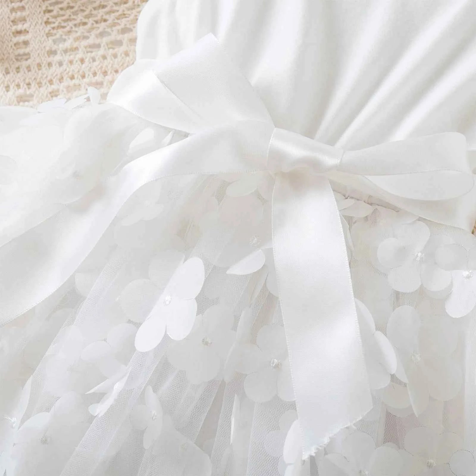 Toddler Baby Girls Clothes Elegant Floral Print Tulle Dress Summer Kids Princess Party Birthday Dress Butterfly Solid Mesh Dress