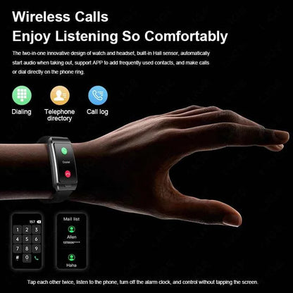 LIGE 2 In 1 TWS Headset Smart Watch 1.57" Men Women GPS Sports Fitness ECG Heart Rate Watches Bluetooth Call Music Smartwatch