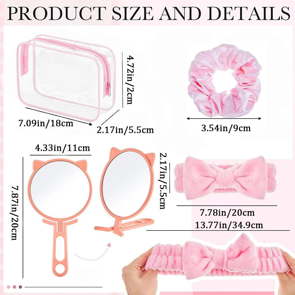 6-18 Sets Kids Pink Spa Party Supplies for Girls Makeup Sleepover Kit Spa Birthday Party Favors Supplies Gift for Children - AMULET RING STORE