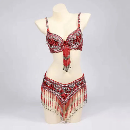 Special Customizable Hand Beaded Oriental Belly Dance Costumes Bra or Belt Separately XL Size 20-30 days