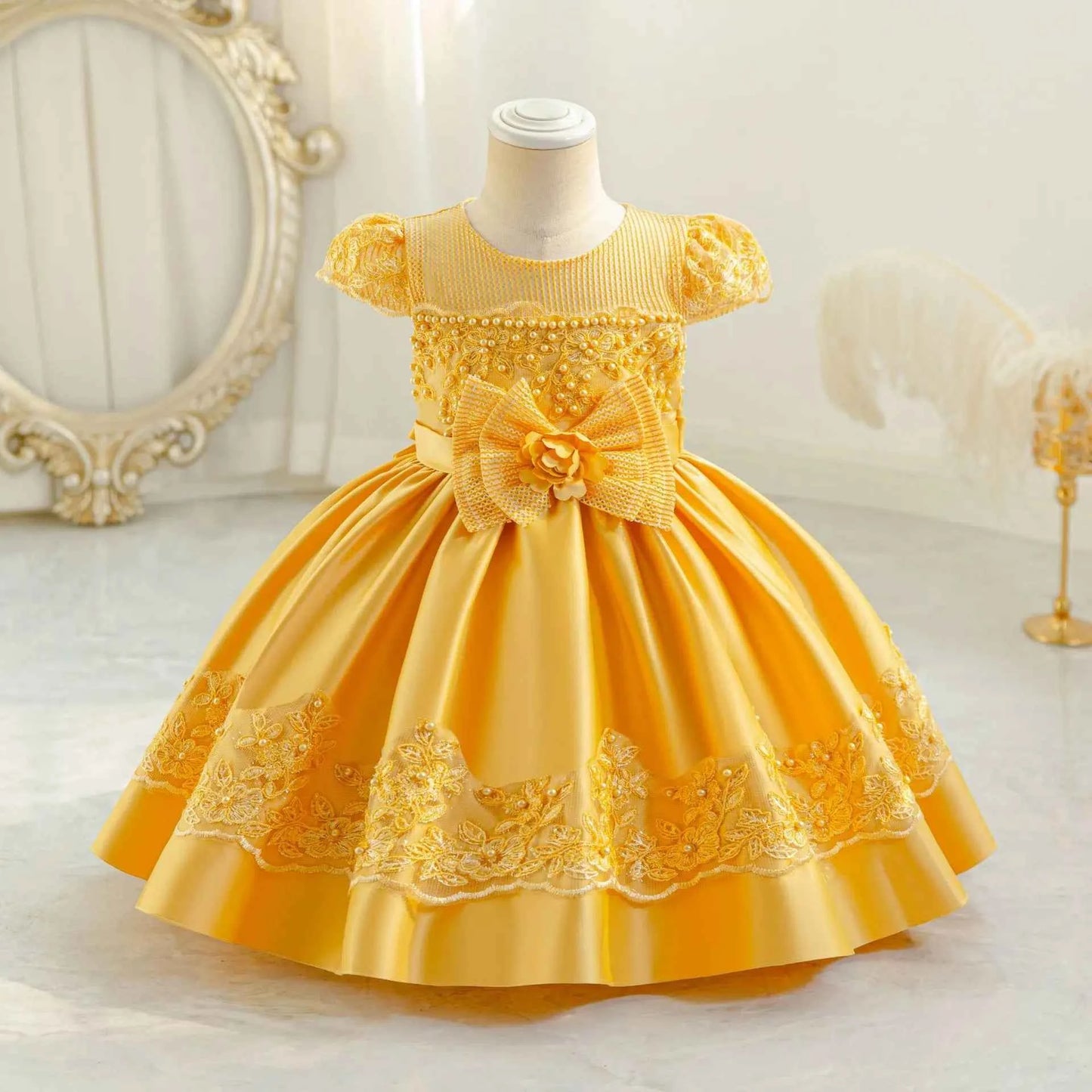 0-4Thildren's wear baby's first birthday party dress color matching gradient Lace Princess Baby Girl Christmas Party Prom Dress