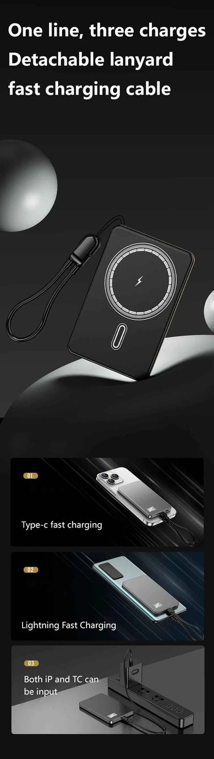 VIVO 50000mAh Portable Magnetic Wireless Power Bank PD22.5W Fast Charging External Battery for Magsafe For iPhone Samsung Xiaomi