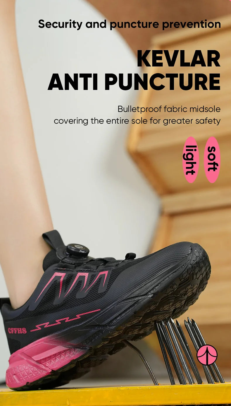 New women's anti-puncture anti-smash breathable fashion safety protection shoes - AMULET RING STORE