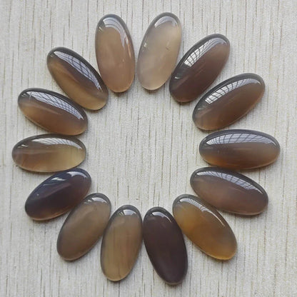 Fashion Mix natural Stone oval cabochons beads diy Jewelry accessories making 15x30mm Wholesale 20pcs/Lot fast shipping - AMULET RING STORE