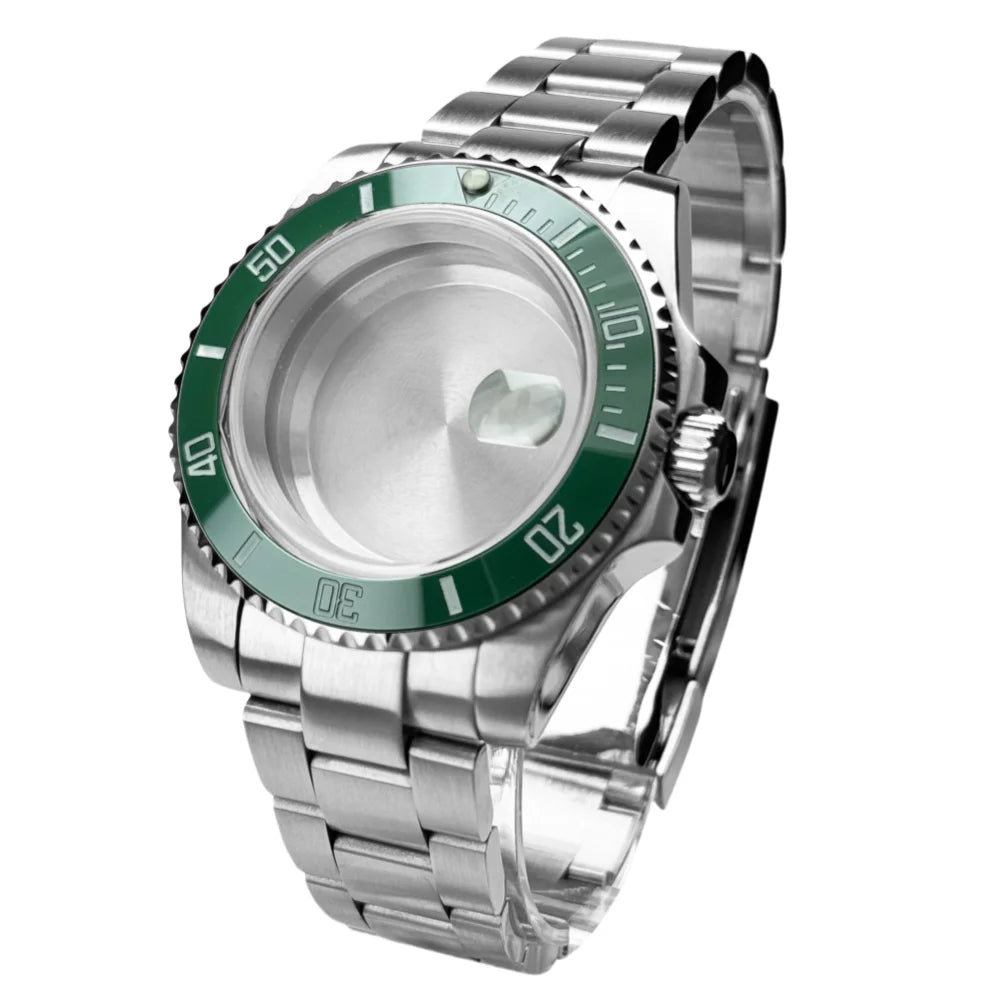 40mm 200m Waterproof NH34 NH35 NH36 Watch Case Accessories for Oyster Band SUB Watch Maker 120clicks BGW9 blue lume Bezel - AMULET RING STORE