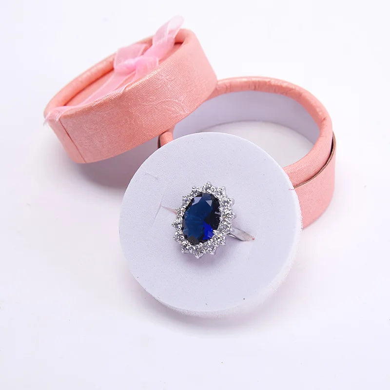Small Bowknot Round Ring Box Jewelry Display Case Jewelry Storage Organizer Gift Packaging Box 5.5*3.5cm - AMULET RING STORE