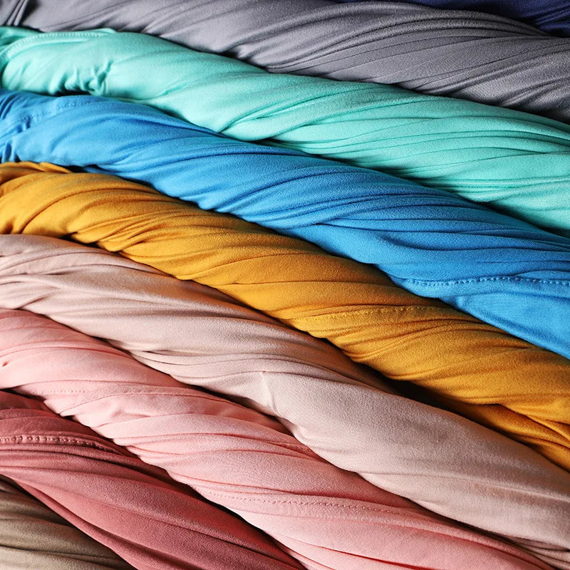Newest Milk Silk Jersey Hijabs for Women Soft Warm Muslim Woman Turban Hoofddoek Headscarf Good Stitch Stretch Jesey HIjab Scarf - AMULET RING STORE