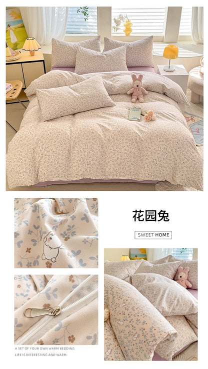 Cute Dog Printed Duvet Covet Set Brown Color Comforter Cover with Pillowcase for Kids Single/Queen/King housse de couette Full - AMULET RING STORE