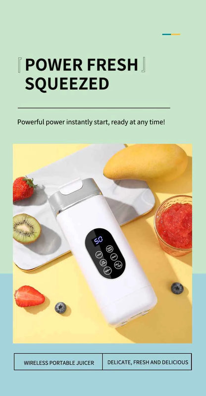 Portable USB Rechargeable Juicer Blender, Ice Crushing Fruit Juice Cup, Home & Outdoor Use, 12 Blades