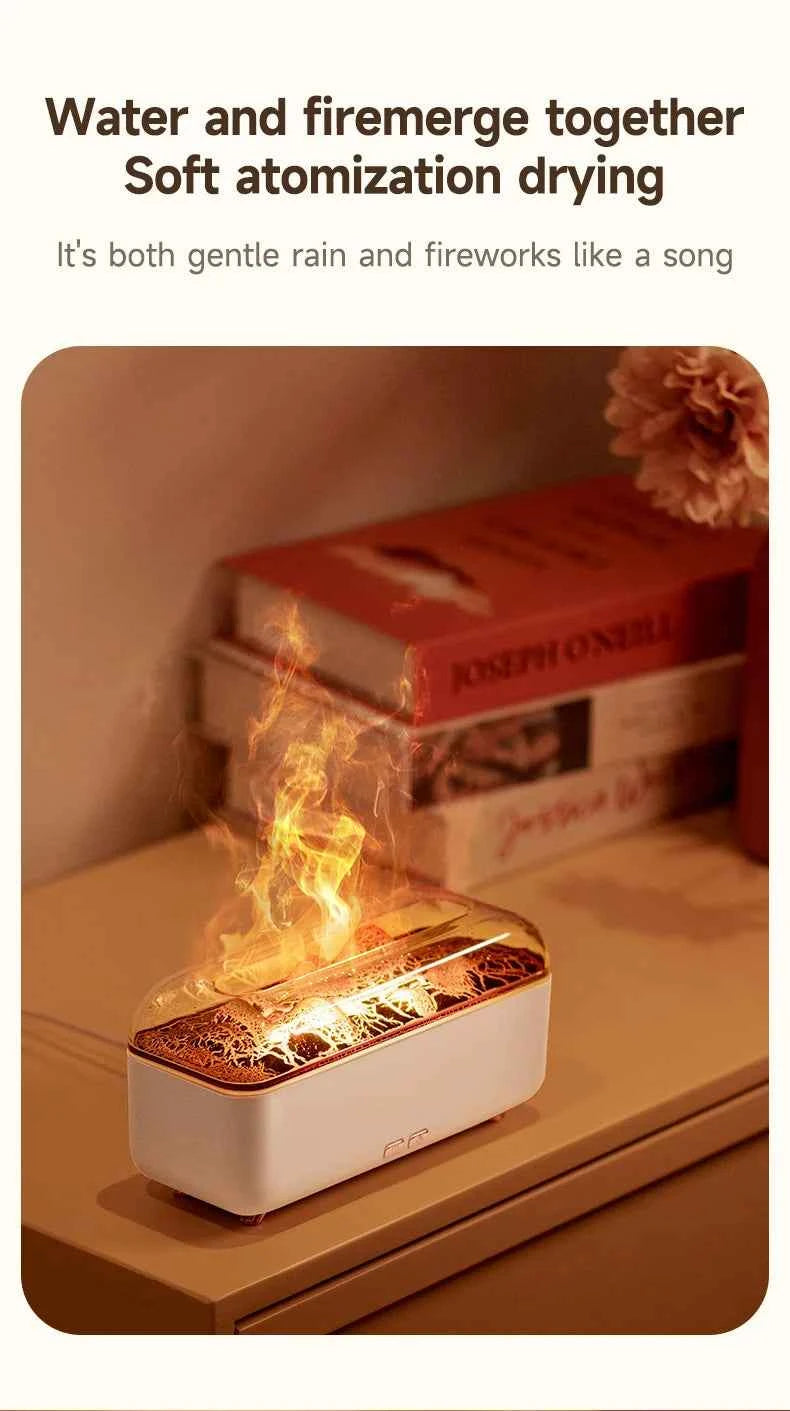 Flame Essential Oil Diffuser with Colorful Night Lights 300ML USB Home Ultrasonic Aromatherapy Fragrant Oil Humidifier Vaporizer