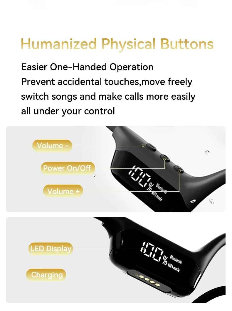 Upgrades Bluetooth 5.4 Bone Conduction Wireless Headphones 30 Meters Depth IPX8 Waterproof Swimming Headsets 32GB RAM MP3 Player