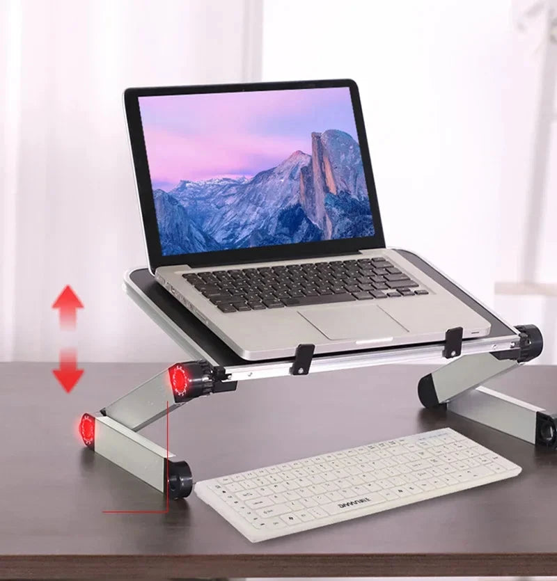 Portable Folding Holder Aluminum Alloy Laptop Stand Desk Bed Table Stand Notebook Computer Anti-Skid Bracket for 11-17 Inch - AMULET RING STORE