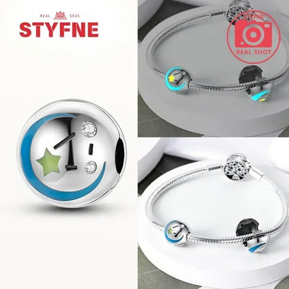 S925 Silver Glow-in-the-dark Firefly Charm Pendant Fit Original Charms Bracelet Gift Beads for Women Diy Fine Jewelry Gifts - AMULET RING STORE