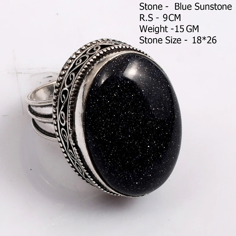 Genuine Turquoise Labradorite Moonstone Owyhee Opal Amazonite Ruby Zoisite  Ring