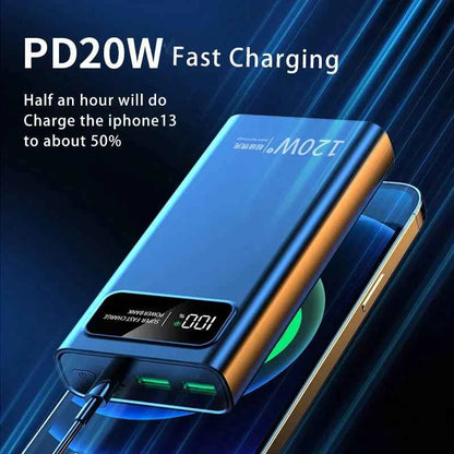 VIVO 200000mAh LED Digital Display Power Bank High Capacity 120W Super Fast Charging Portable External Battery For IPhone New