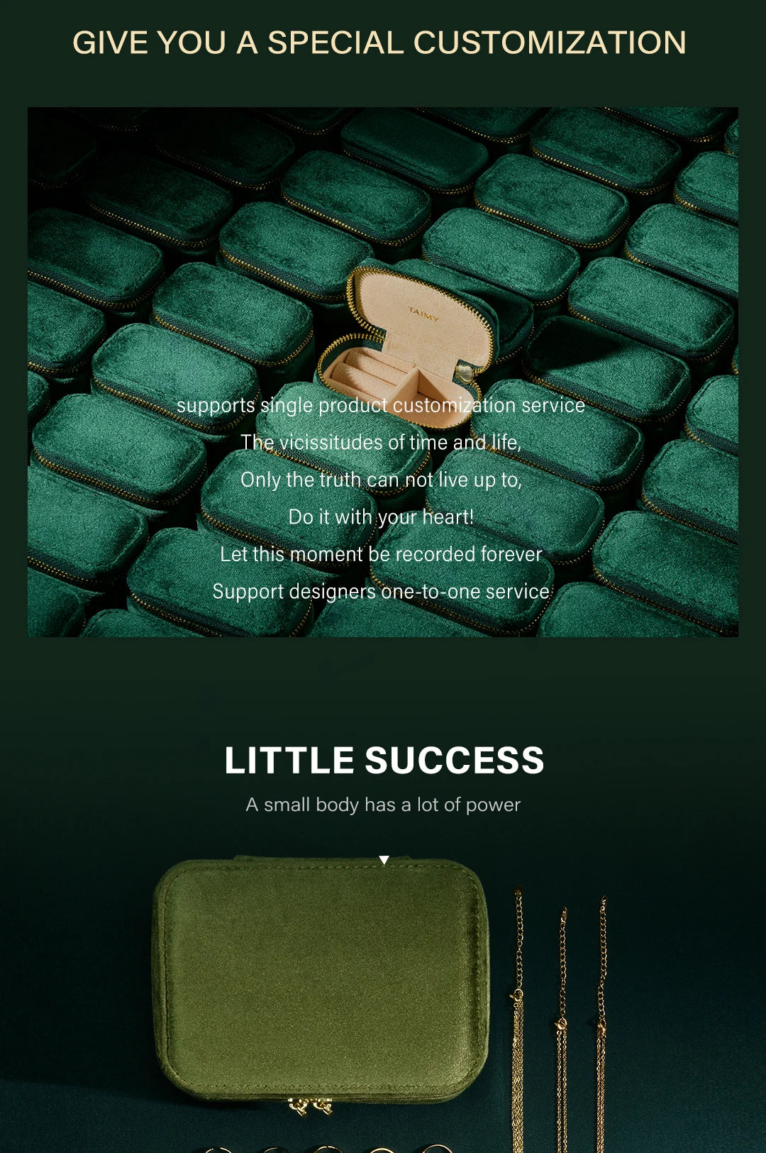 TAIMY Personalized Velvet Jewelry Box Double Layer Design High Capacity Travel Ring Necklace Earrings Jewellery Organizer - AMULET RING STORE