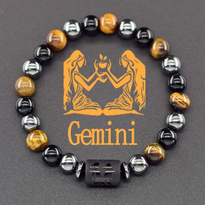 12 Zodiac Sign Bracelet Homme Constellation Bracelet for Men Aries Virgo Leo Libra Charm Bangle Women Friendship Jewelry on Hand