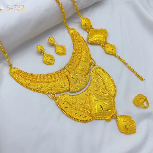 New Big Italian 24k Gold Plated Jewelry Set For Women Indian Dubai Party African Necklace Sets Bridal Gifts Arabic Jewelry Sets