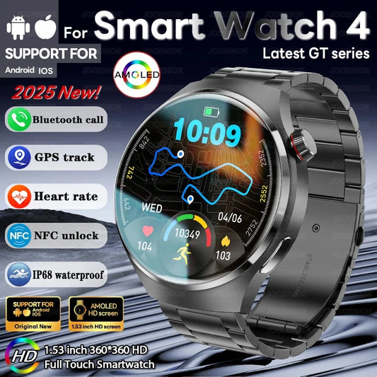 2025 New For HUAWEI GT Series Smart Watch Men AMOLED Screen Heart Rate Health Monitoring Bluetooth Call Business Smartwatch Man