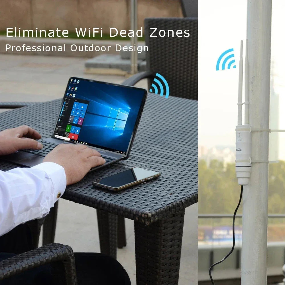 High Power AC600 Outdoor Wireless WiFi Repeater AP Router Dualdand 2.4G+5Ghz Long Range Extender POE Built in Lightning Arrester - AMULET RING STORE