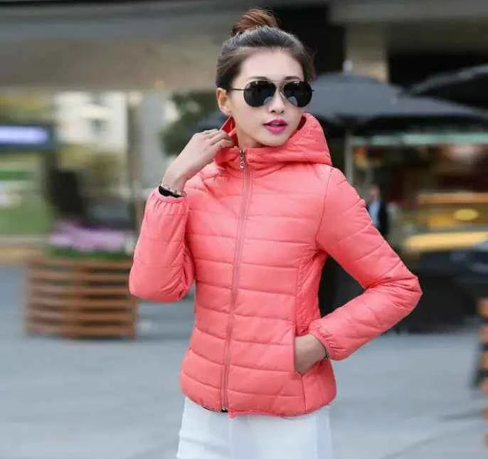 Down Jacket for Women Trend Korean Style Ultra Light Hit Hooded Coat Coats Lightweight Padded Puffer Jackets Female Winter 2025