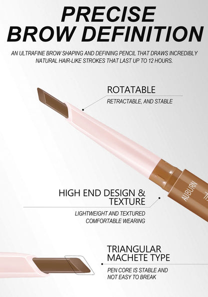 Eyebrow Cosmetics Pencil Waterproof Double-headed Eyebrow Tattoo Natural Long Lasting Makeup Paint Wild Eyebrow Pencil - AMULET RING STORE
