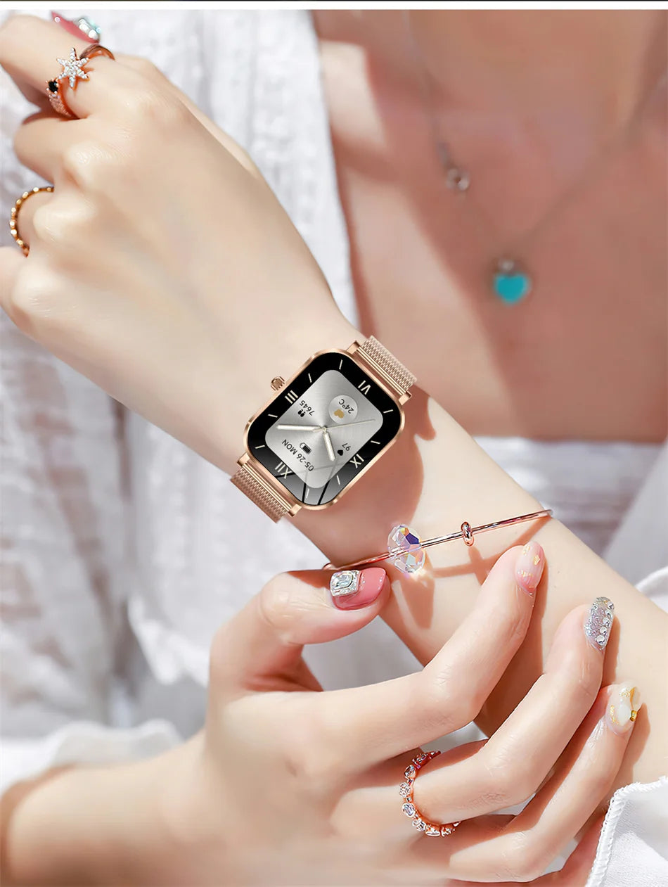 2025 New Xiaomi Fashion Women Smartwatch AMOLED HD Screen Heart Rate Blood Oxygen Monitoring BT Call Sports Smartwatch Woman