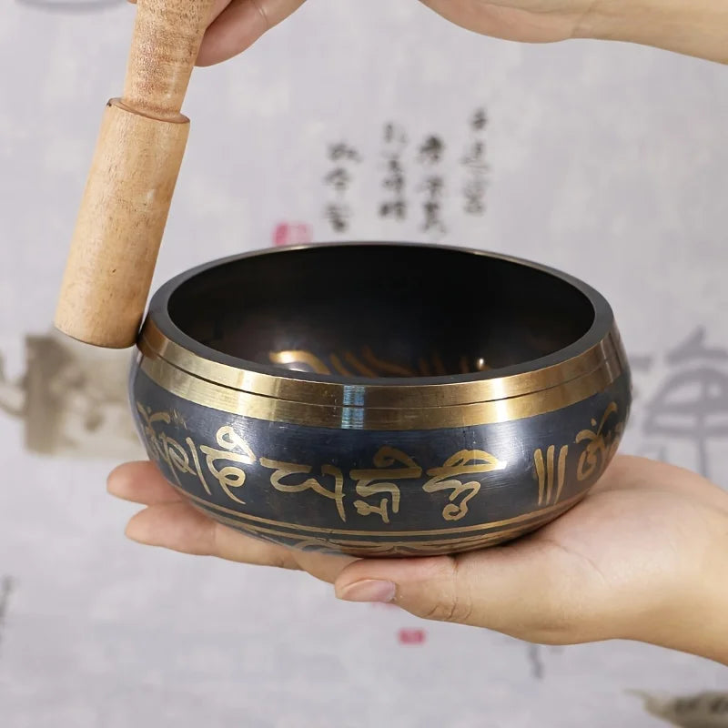 Handmade Singing Bowl Handmade Tibetan Singing Bowl Collection - Genuine Meditation Sound Bowl for Yoga, Mindfulness Practices - AMULET RING STORE