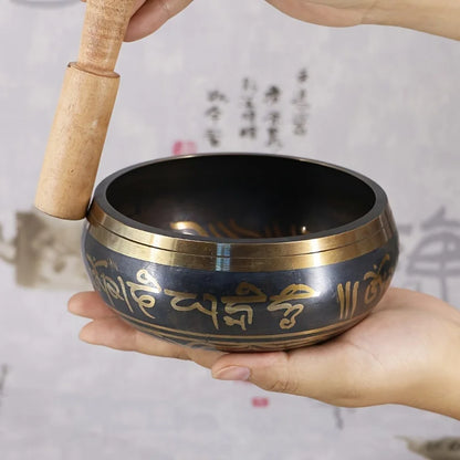 Handmade Singing Bowl Handmade Tibetan Singing Bowl Collection - Genuine Meditation Sound Bowl for Yoga, Mindfulness Practices - AMULET RING STORE