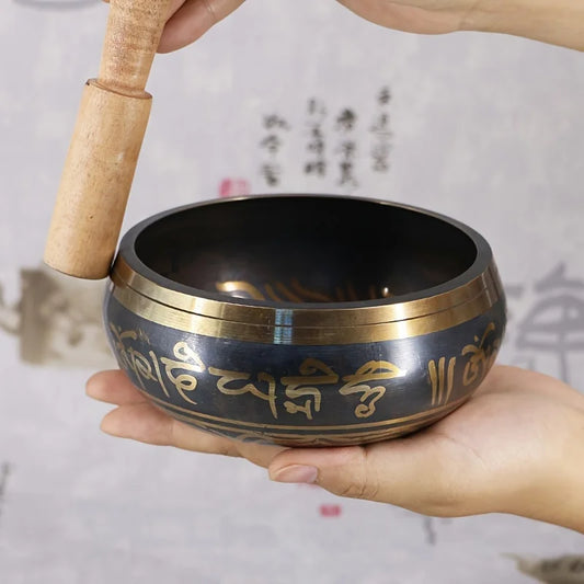Handmade Singing Bowl Handmade Tibetan Singing Bowl Collection - Genuine Meditation Sound Bowl for Yoga, Mindfulness Practices - AMULET RING STORE