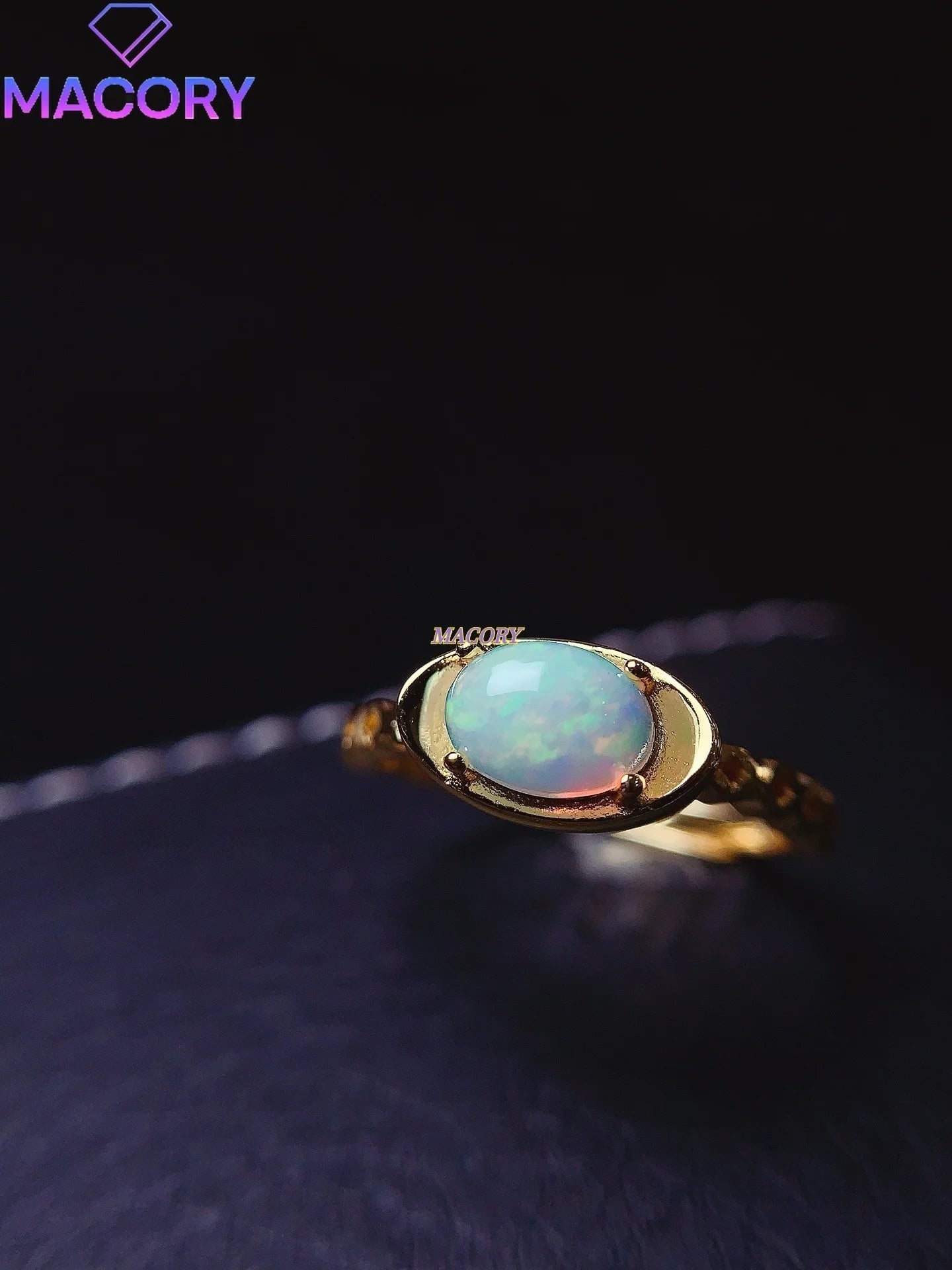 Natural Moonstone S925 Sterling Silver Ladies Ring 5*7mm Exquisite Fashion Jewelry with Certificate Holiday High-end Gifts