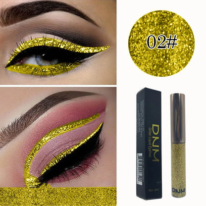 Glitter Eyeliner Vibrant Waterproof Long-Lasting for Flawless Eye Makeup Diamond Shiny Silver Rose Gold Eyeliner Beauty Cosmetic - AMULET RING STORE