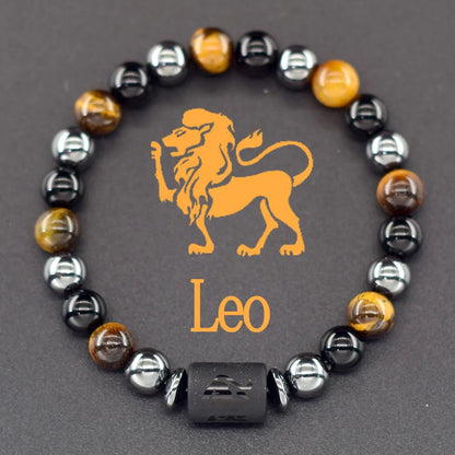 12 Zodiac Sign Bracelet Homme Constellation Bracelet for Men Aries Virgo Leo Libra Charm Bangle Women Friendship Jewelry on Hand