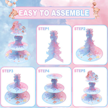 Cake Display Stand Jungle Mermaid Birthday Party Decorations Kids Dessert Holder Cake Tray Butterfly Baby Shower Cupcake Support - AMULET RING STORE