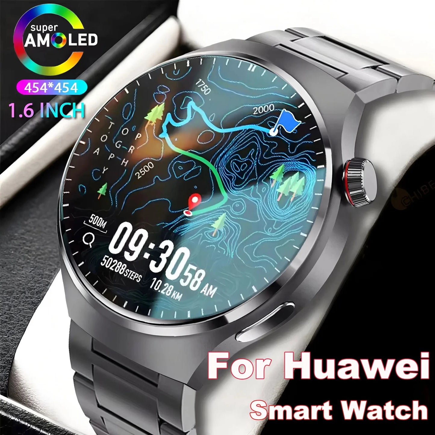New For Men Women SmartWatch 1.61‘’ Amoled Phone Call Heart Rate GPS Tracker Sport Waterproof Smart Watch for IOS Android
