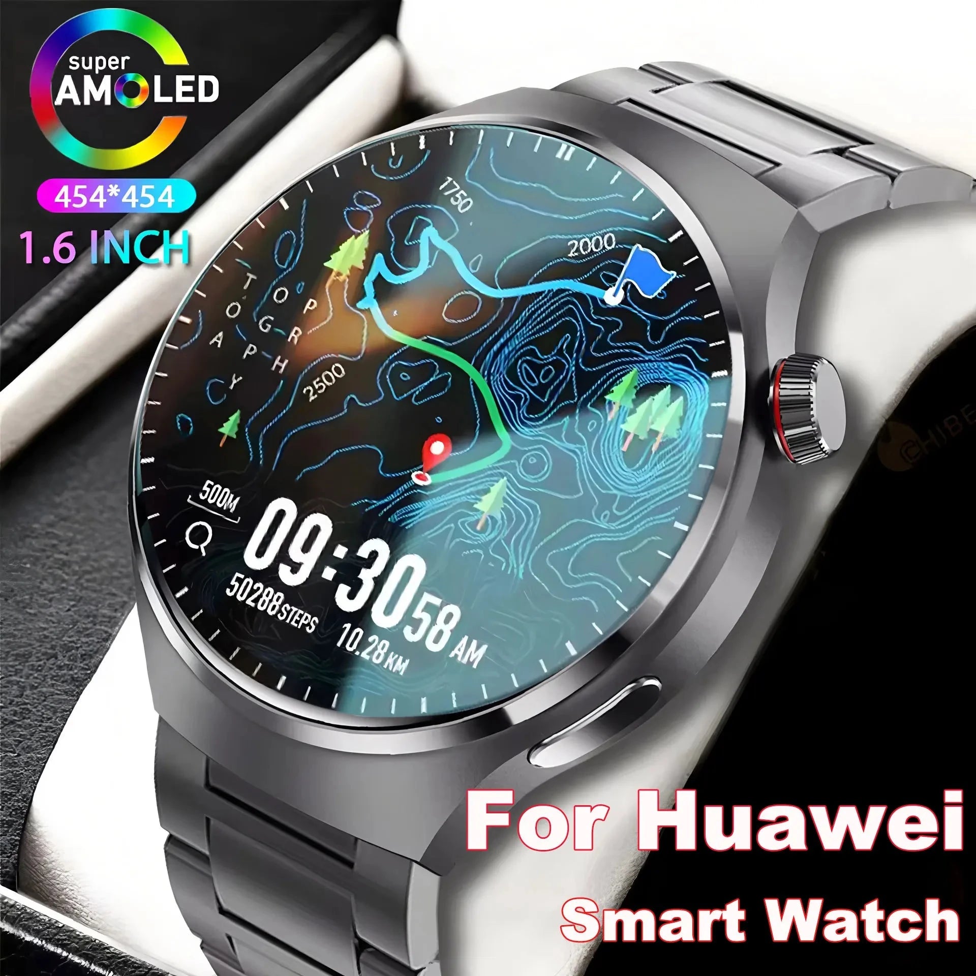 New For Men Women SmartWatch 1.61‘’ Amoled Phone Call Heart Rate GPS Tracker Sport Waterproof Smart Watch for IOS Android
