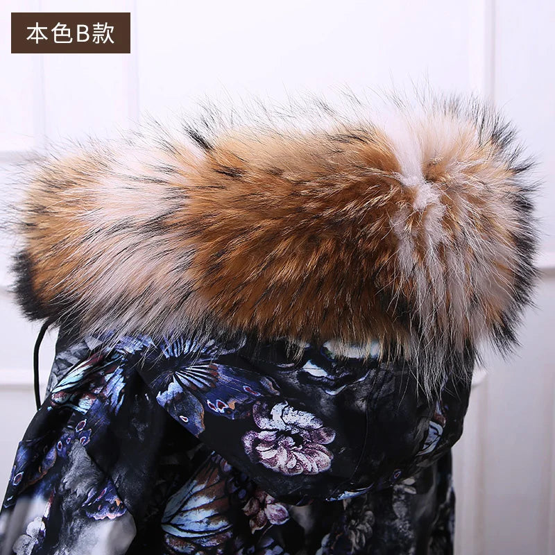 Raccoon Fur Collar 100% Real Fur Fashion Scarves For Ladies Neck Warmer Women Winter Natural Fur Scarf Decor White Fur Scarf