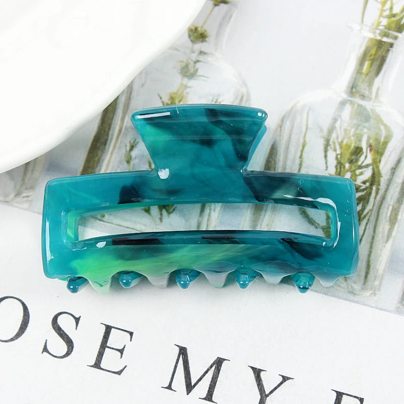 Mini Women's Hair Clips Colorful Geometric Hollow Crab Claw Clip Acetate Leopard Print Fashion Girls Hairpin Hair Accessories - AMULET RING STORE