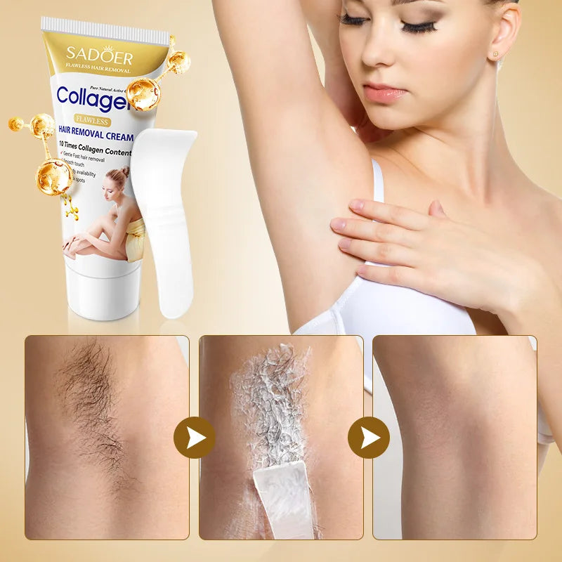 Fast Hair Removal Cream Painless Hair Growth Inhibitor Arm Armpit Legs Permanent Depilatory for Men Women Beauty Body Care 60g - AMULET RING STORE