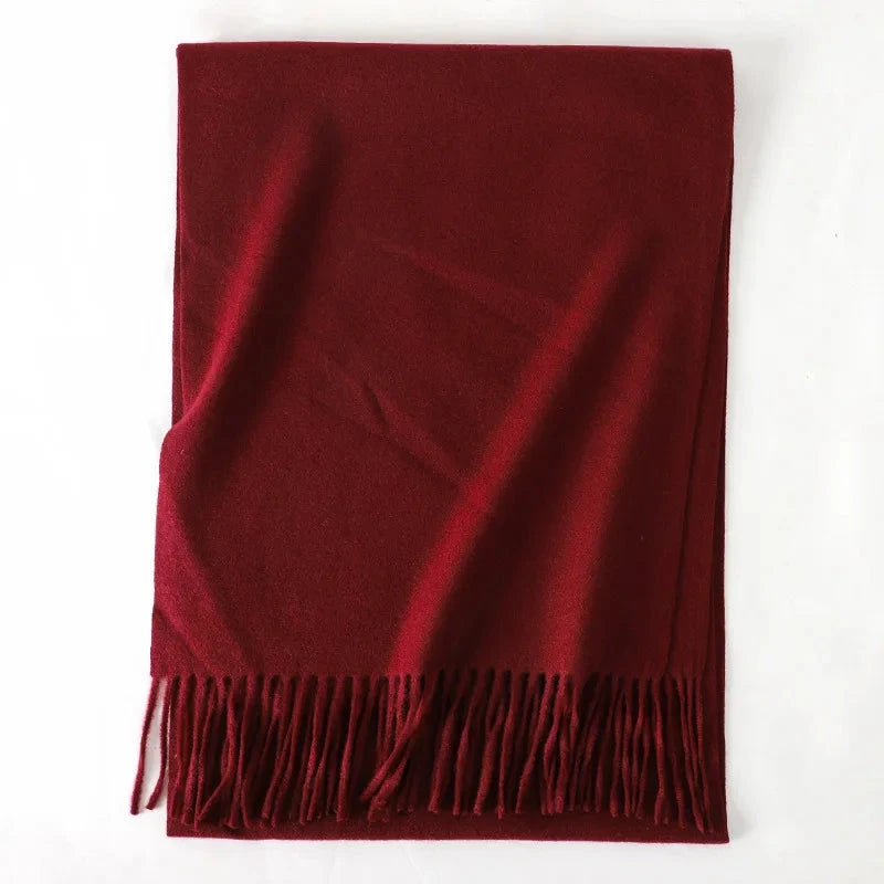 62Color Solid Women Winter Scarf Warm Thicken Cashmere Shawl Outdoor Fashion Luxury Tassels Pashmina Lady Wrap Windproof Scarves